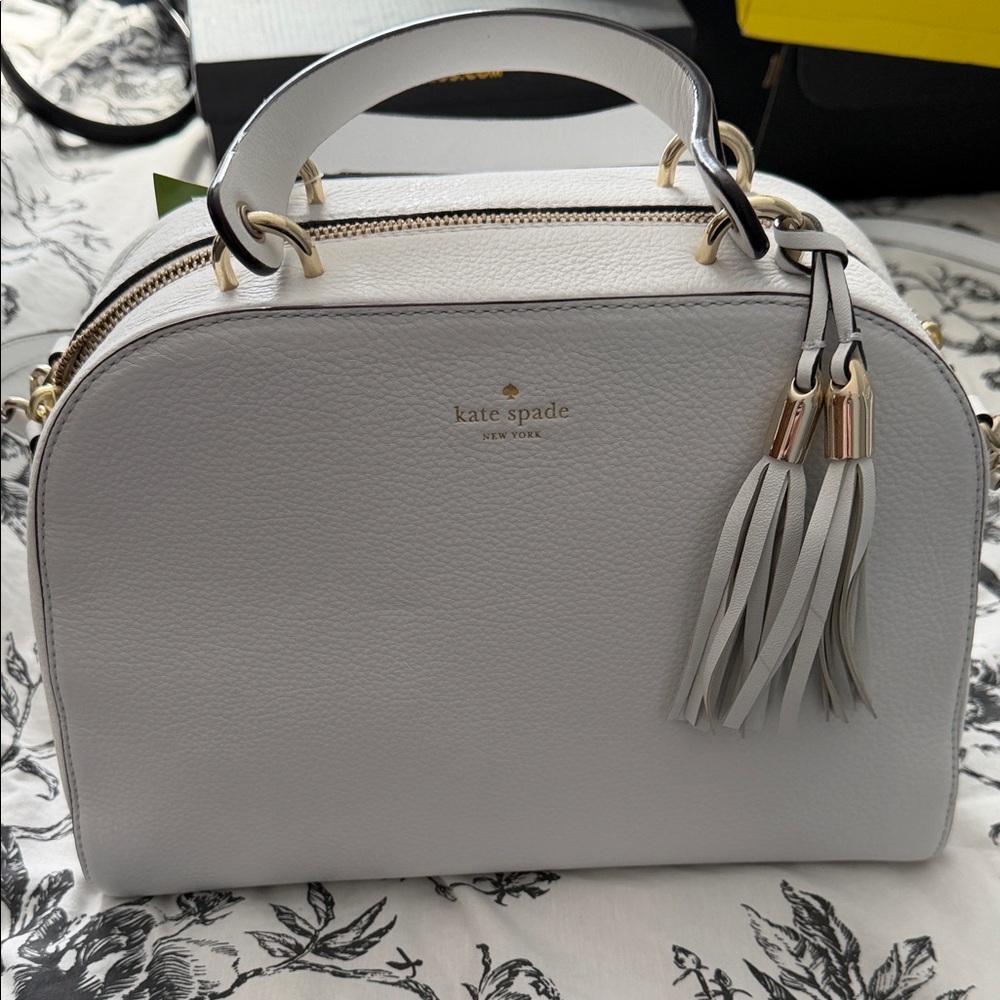 Kate Spade Cream Satchel with Tassels